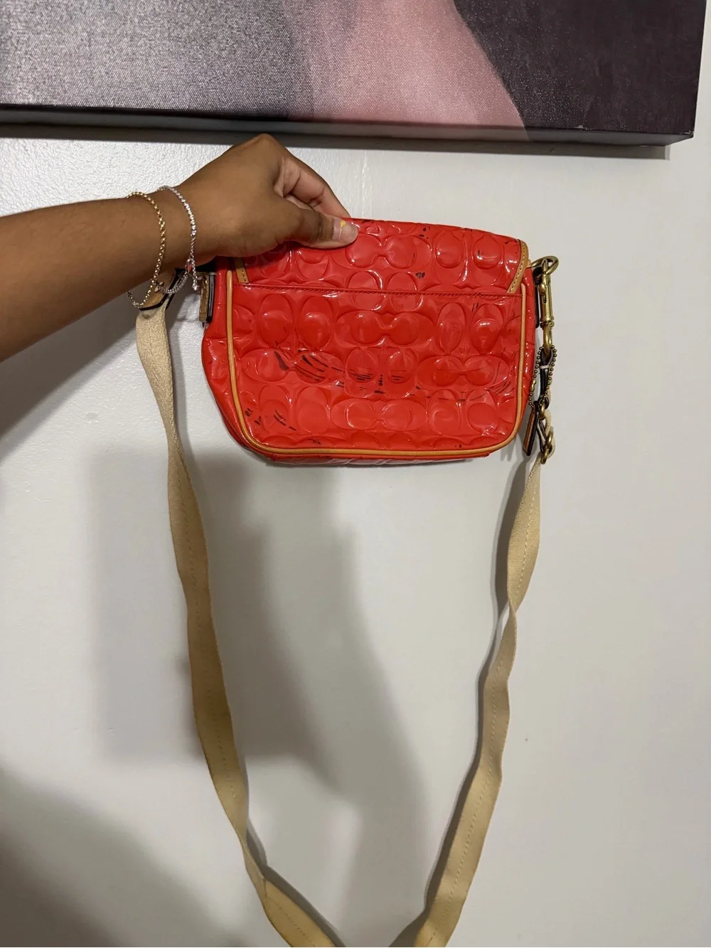 Coach Coral Patent Signature Crossbody Bag - Picture 2 of 10